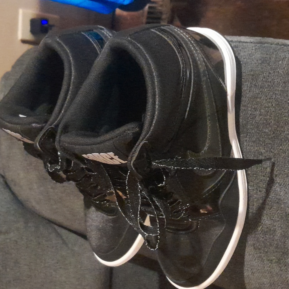 Nike Womens Air Force Dunk Sky Hi Black Hidden Wedge Heel Sneaker Shoes Size 7.5